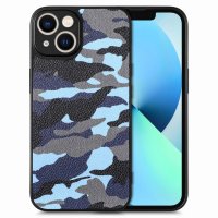 iPhone 15 Plus Case Camouflage Blue