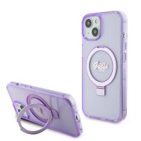 iPhone 15 Plus Case Ring Stand Glitter MagSafe Purple