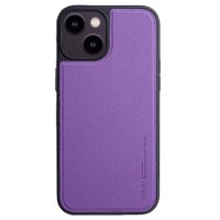 iPhone 15 Case Artificial Leather MagSafe Purple