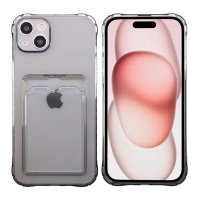 iPhone 15 Case Card Holder Shockproof Black