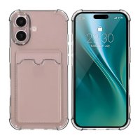 iPhone 16 Case Card Holder Shockproof Black