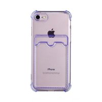 iPhone 7/8/SE Case Card Holder Shockproof Purple