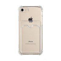 iPhone 7/8/SE Case Card Holder Shockproof Transparent