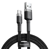 Cable Cafule Cable USB-A/USB-C 3m Grey Black