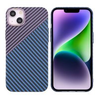 iPhone 13 Case Carbon Fiber Pattern Blue Purple