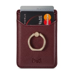 Card Holder MX112 Saffiano texture Wine Red
