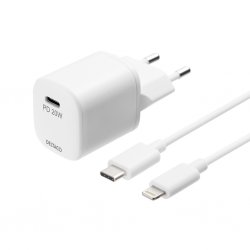 Charger 20W USB-C PD with USB-C-Lightning Cable 1 meter White