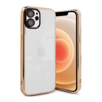 iPhone 12 Case Glitter Transparent Shockproof Gold