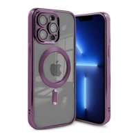 iPhone 13 Pro Case Glitter Transparent MagSafe Purple