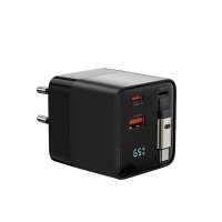 Charger with Display GaN 65W Built-In USB-C Cable