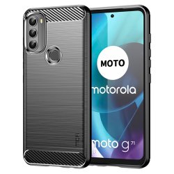 Motorola moto g71 5G Case Brushed Carbon fiber texture Black