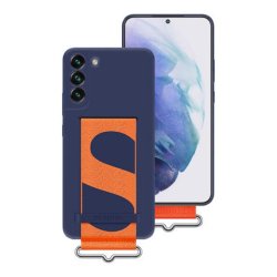Original Galaxy S22 Plus Silicone Cover with Strap Navy Shell