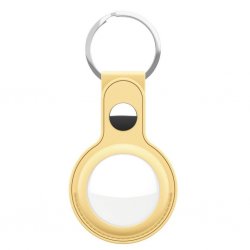 AirTag Holder Leather 2-pack Yellow