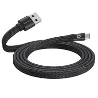 Flat Cable Magnetic USB-A to USB-C 1m Black