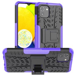 Samsung Galaxy A03 Case Tire Pattern Stand function Purple