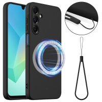 Samsung Galaxy A16 Case with Strap Silicone MagSafe Black