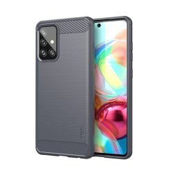 Samsung Galaxy A72 Case Brushed Carbon fiber texture Grey