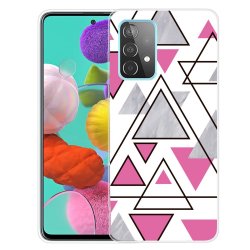 Samsung Galaxy A72 Case Marble Triangles Magenta
