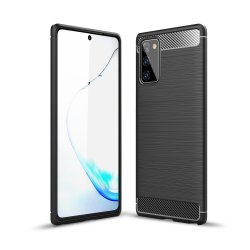 Samsung Galaxy Note 20 Case Brushed Carbon Fiber Texture Black