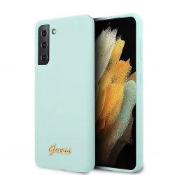 Samsung Galaxy S21 Plus Case Metal Logo Light Blue