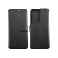 Samsung Galaxy S21 Ultra Cover Detachable Wallet Case Black