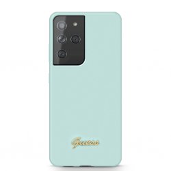 Samsung Galaxy S21 Ultra Case Metal Logo Light Blue