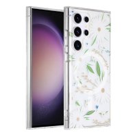 Samsung Galaxy S23 Ultra Case Floral pattern MagSafe White