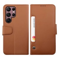 Samsung Galaxy S23 Ultra Cover Foldable Card Slot Brown