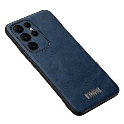 Samsung Galaxy S23 Ultra Case Leather texture Blue