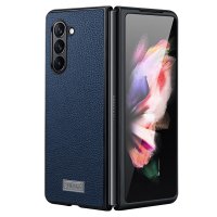 Samsung Galaxy Z Fold 5 Case Litchi Blue