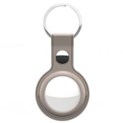 AirTag Holder Leather 2-pack Beige