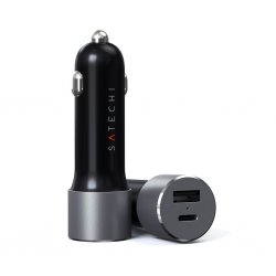 Car Charger with PD 1xUSB-C and 1xUSB-A Space Grey