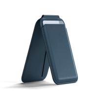 Card Holder Vegan-Leather Magnetic Wallet Stand Dark Blue