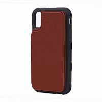 iPhone Xr Case Fold-out card holder Brown