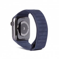 Apple Watch 44/45/46mm/Apple Watch Ultra Band Leather Magnetic Traction Strap Navy