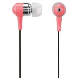Wired Earphones Shiny In-Ear Silver Pink