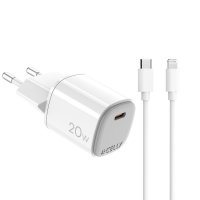 20W GaN USB-C Wall Charger with Lightning Cable