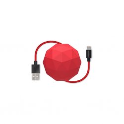 COSMO Lightning Cable with Storage 1.2 meter Red