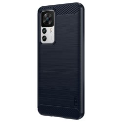 Xiaomi 12T/12T Pro Case Brushed Carbon fiber texture Blue