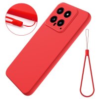 Xiaomi 14 Case with Strap Silicone Red