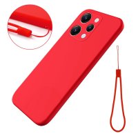 Xiaomi Redmi 12 Case with Strap Silicone Red