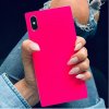iPhone Xs Max Case Square Case Neon Pink