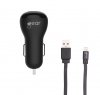 Car Charger 1xUSB 1A Lightning Cable 1m MFI Black