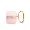AirPods 1/2 Case Printed Stripe & Gold Hook Pink