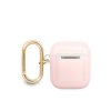 AirPods 1/2 Case Printed Stripe & Gold Hook Pink