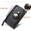 AirTag Wallet Zipper Carbon Fibermönster Brown