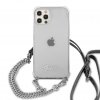iPhone 12/iPhone 12 Pro Case Chain & Script Silver Clear