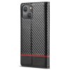 iPhone 14 Plus Cover Carbon Fiber Texture Red Stripe Horizontal