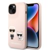 iPhone 14 Case Liquid Silicone Karl & Choupette MagSafe Pink