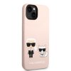 iPhone 14 Case Liquid Silicone Karl & Choupette MagSafe Pink